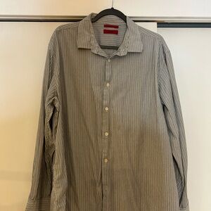 Alfani Men's Black and White Striped Shirt
